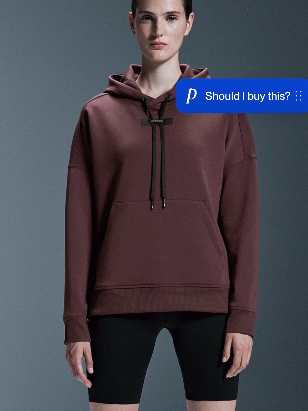 On Running Women's Maroon Scoop-Neck Hoodie Pullover